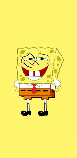 [2436x1125]海绵宝宝 欧美 动画 黄色 苹果手机动漫壁纸图片