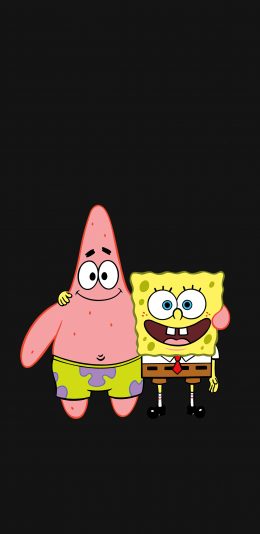 [2436x1125]海绵宝宝 派大星 动画 苹果手机动漫壁纸图片