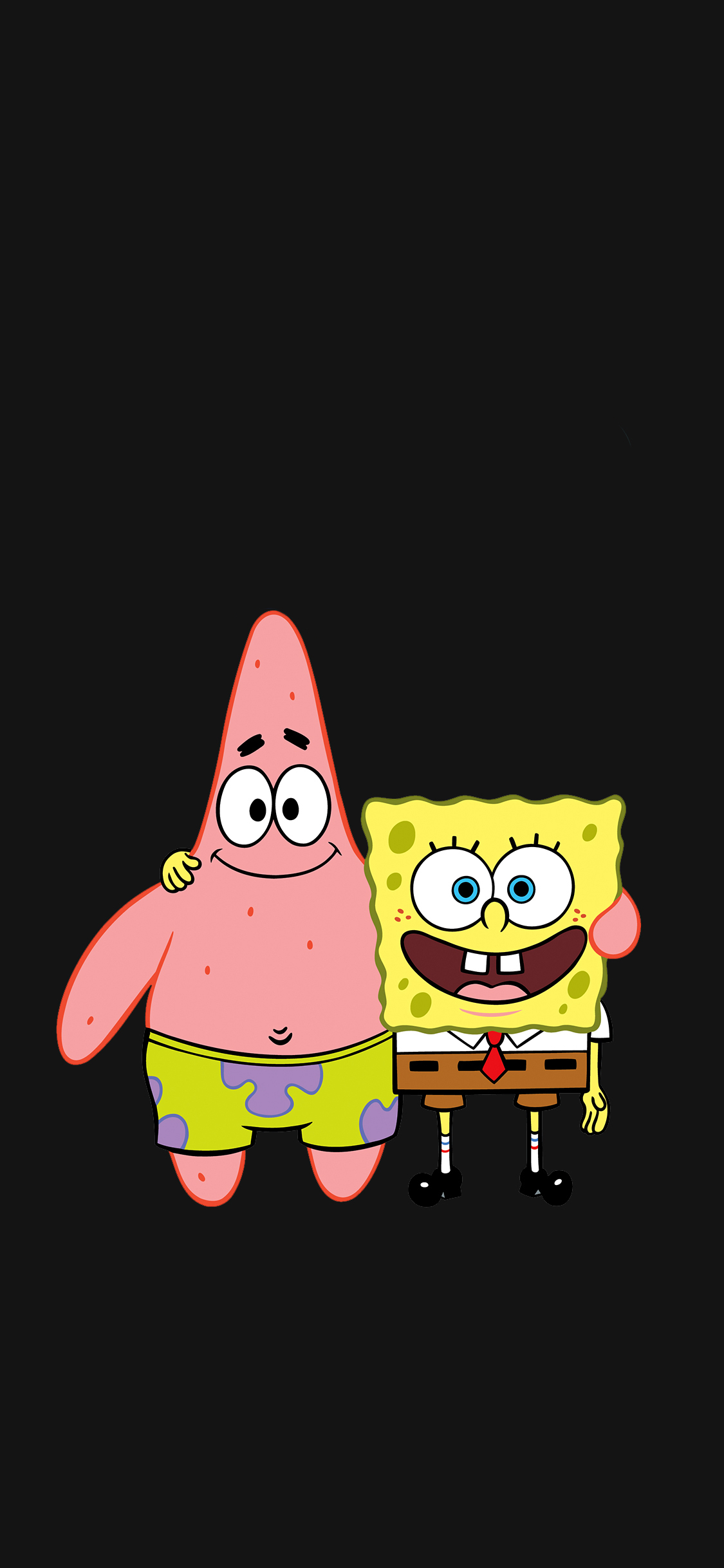 [2436×1125]海绵宝宝 派大星 动画 苹果手机动漫壁纸图片