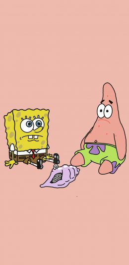 [2436x1125]海绵宝宝 派大星 卡通 动漫 苹果手机动漫壁纸图片