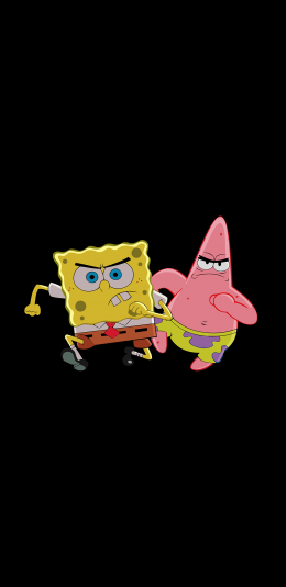 [2436x1125]海绵宝宝 派大星 可爱 卡通 动画 苹果手机动漫壁纸图片