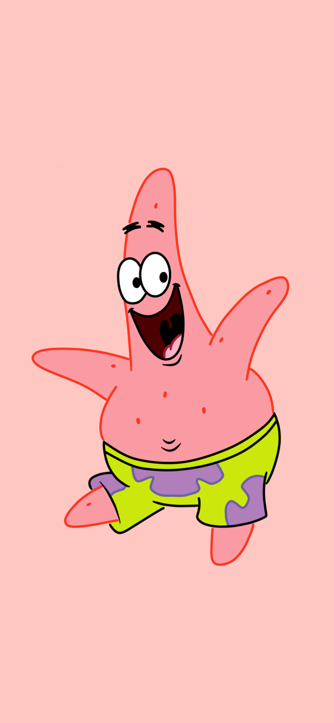 [2436×1125]海绵宝宝 派大星 粉 苹果手机动漫壁纸图片