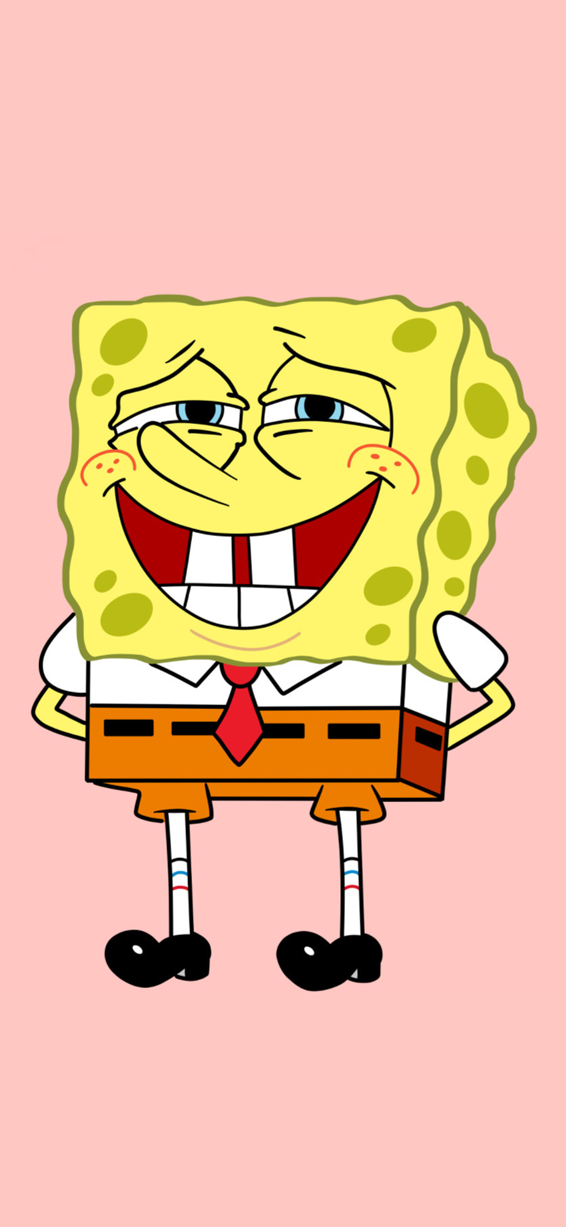 [2436×1125]海绵宝宝 笑脸 猥琐 苹果手机动漫壁纸图片