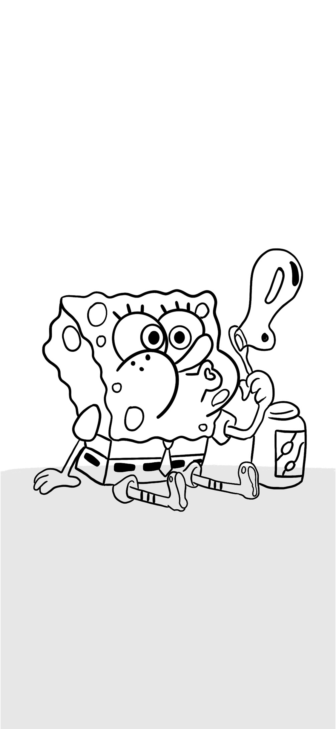 [2436×1125]海绵宝宝 美国 动画 吹泡泡 苹果手机动漫壁纸图片