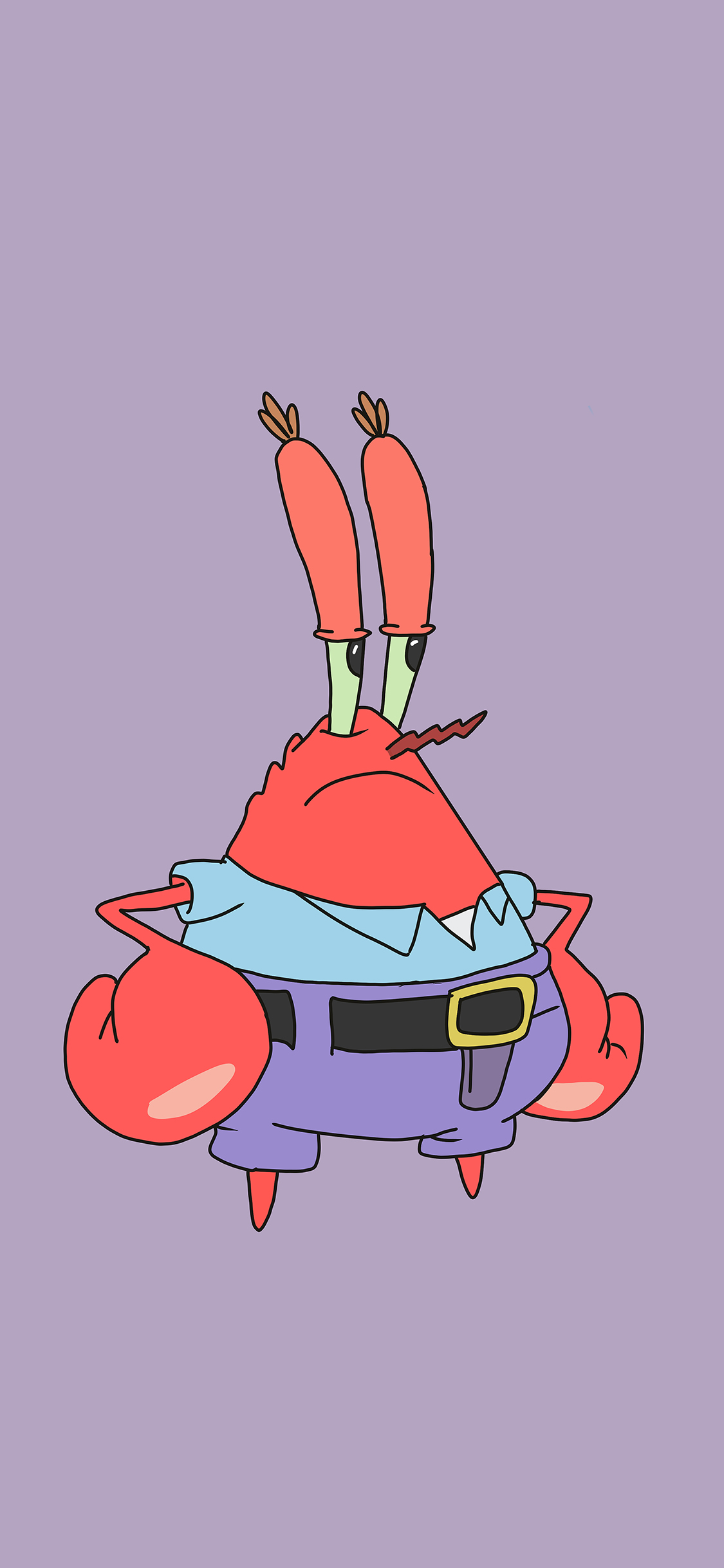 [2436×1125]海绵宝宝 蟹老板 动画 苹果手机动漫壁纸图片