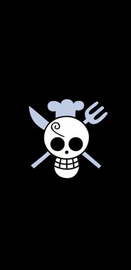 [2436x1125]海贼王 动漫 骷髅头 卡通 黑色 漫画 苹果手机动漫壁纸图片