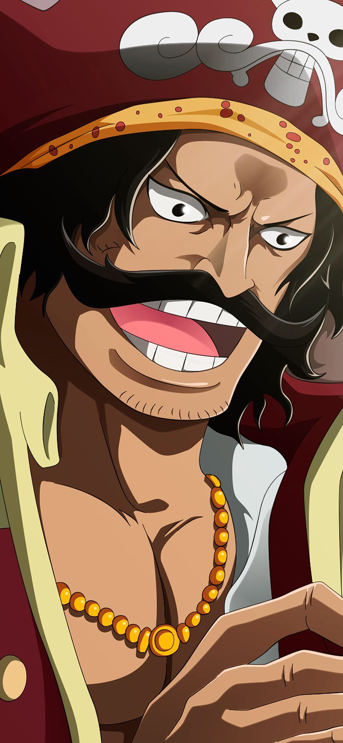 [2436×1125]海贼王 哥尔·D·罗杰 日漫 苹果手机动漫壁纸图片