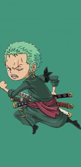 [2436x1125]海贼王 索隆 三剑客 绿藻头 绿 苹果手机动漫壁纸图片