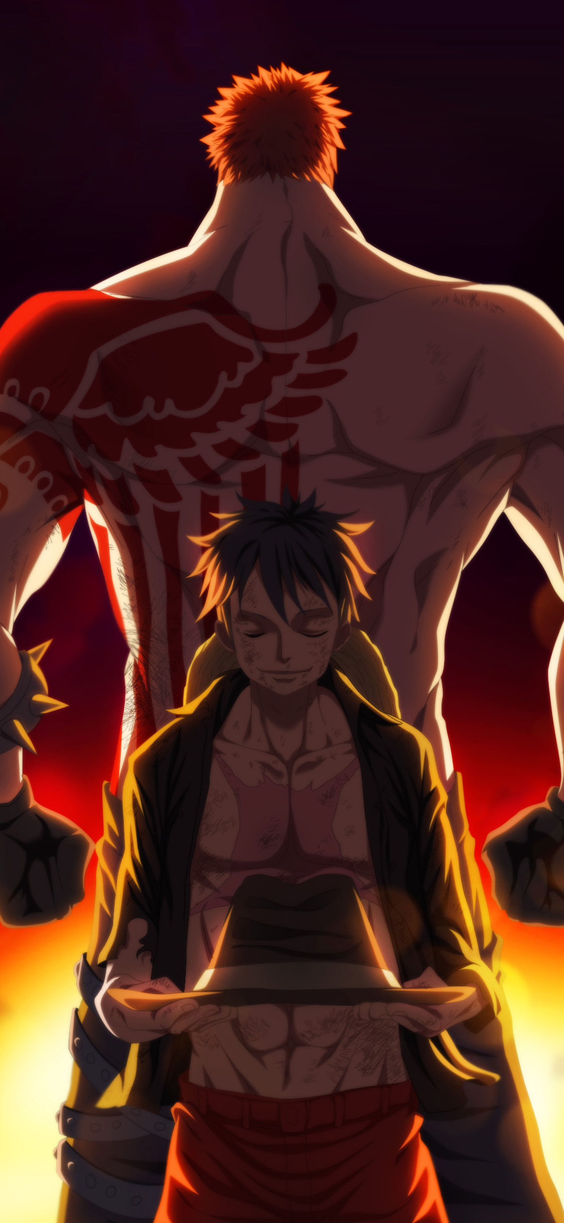 [2436×1125]海贼王 路飞 日本 漫画 帽子 苹果手机动漫壁纸图片