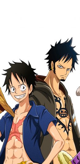 [2436x1125]海贼王 路飞 特拉法尔加·罗 日本 漫画 苹果手机动漫壁纸图片