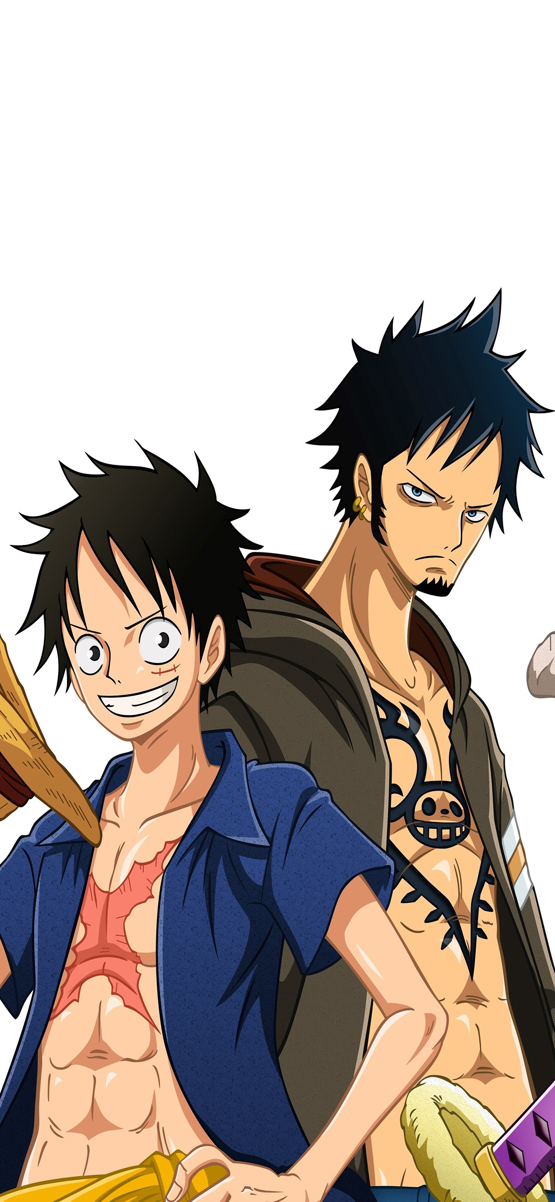 [2436×1125]海贼王 路飞 特拉法尔加·罗 日本 漫画 苹果手机动漫壁纸图片