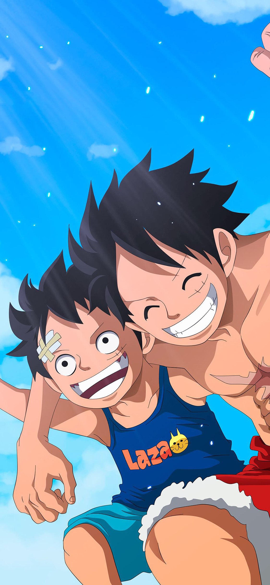 [2436×1125]海贼王 路飞 艾斯 日漫 苹果手机动漫壁纸图片