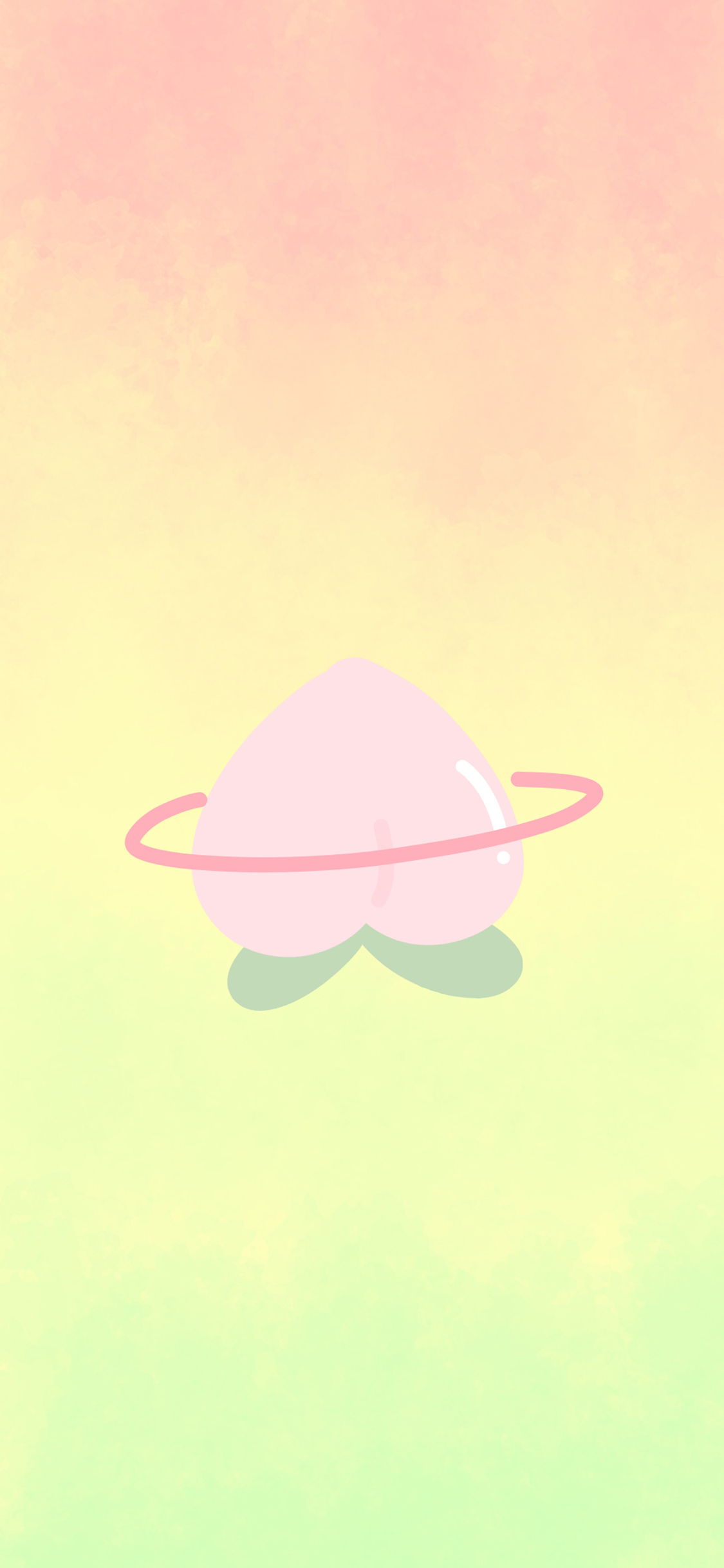 [2436×1125]渐变色 背景 水果星球 水蜜桃 苹果手机动漫壁纸图片