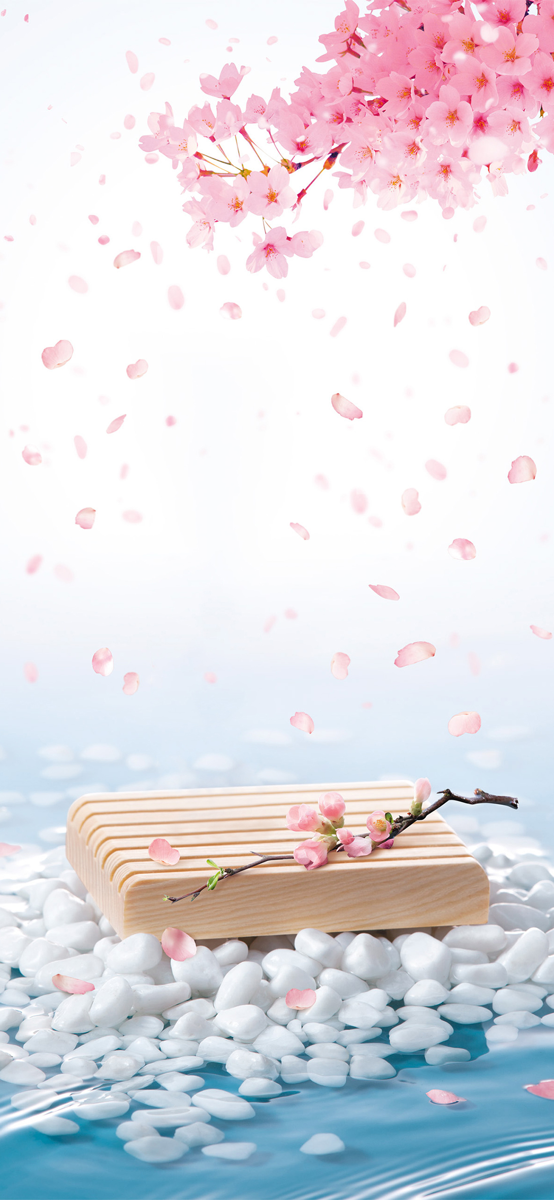 [2436×1125]渲染 3D 梅花 场景 苹果手机动漫壁纸图片
