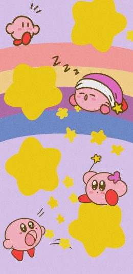 [2436x1125]游戏 勇者 星之卡比 星星 （取自微博：碗叮当） 苹果手机动漫壁纸图片