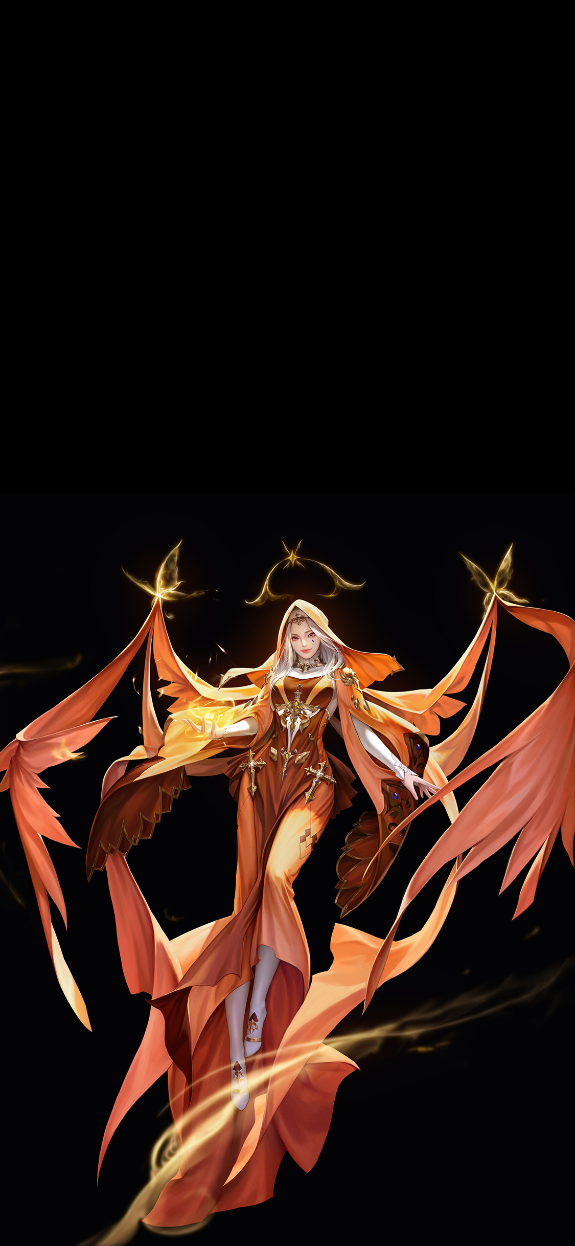 [2436×1125]游戏 插图 女角 法术 苹果手机动漫壁纸图片