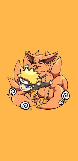 [2436x1125]漩涡鸣人 九尾狐 日漫 绘画 苹果手机动漫壁纸图片