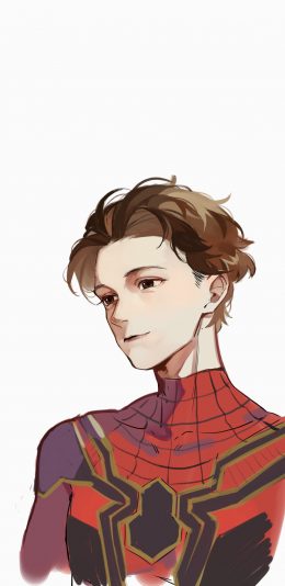 [2436x1125]漫威英雄 蜘蛛侠 荷兰弟 手绘版 苹果手机动漫壁纸图片