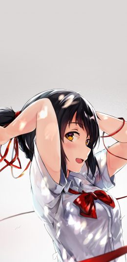 [2436x1125]漫画 少女 二次元 制服 苹果手机动漫壁纸图片