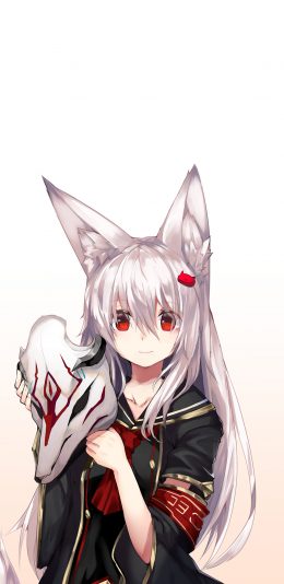 [2436x1125]漫画 少女 二次元 耳朵 苹果手机动漫壁纸图片