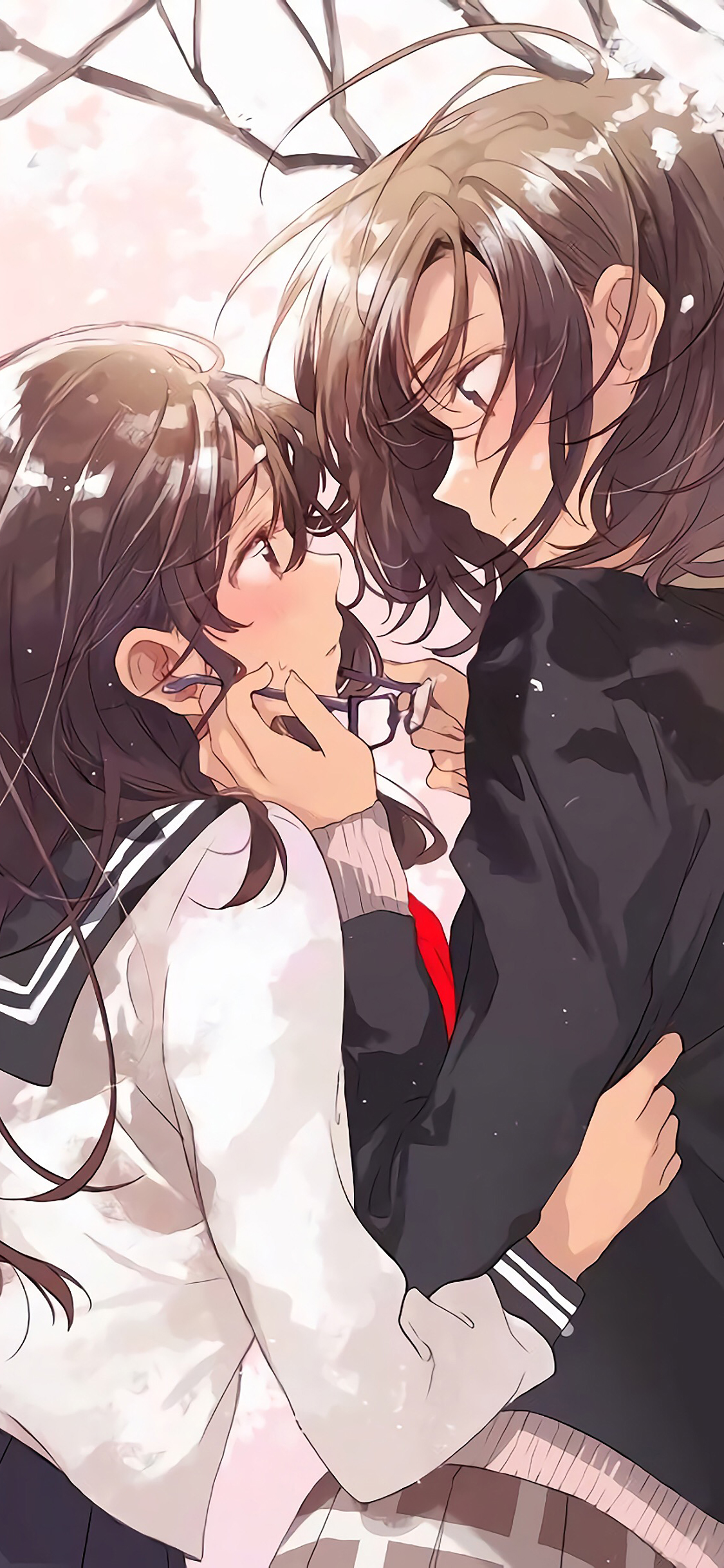 [2436×1125]漫画 少女 制服 二次元 校园 苹果手机动漫壁纸图片