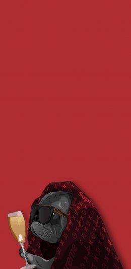 [2436x1125]潮图 LV 披巾 法斗犬 苹果手机动漫壁纸图片