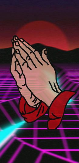 [2436x1125]潮图 佛手 祈祷 创意 苹果手机动漫壁纸图片