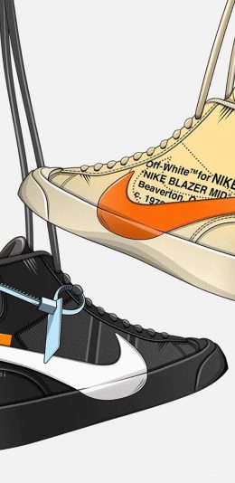 [2436x1125]潮图 卡通 Nike 鞋子 苹果手机动漫壁纸图片