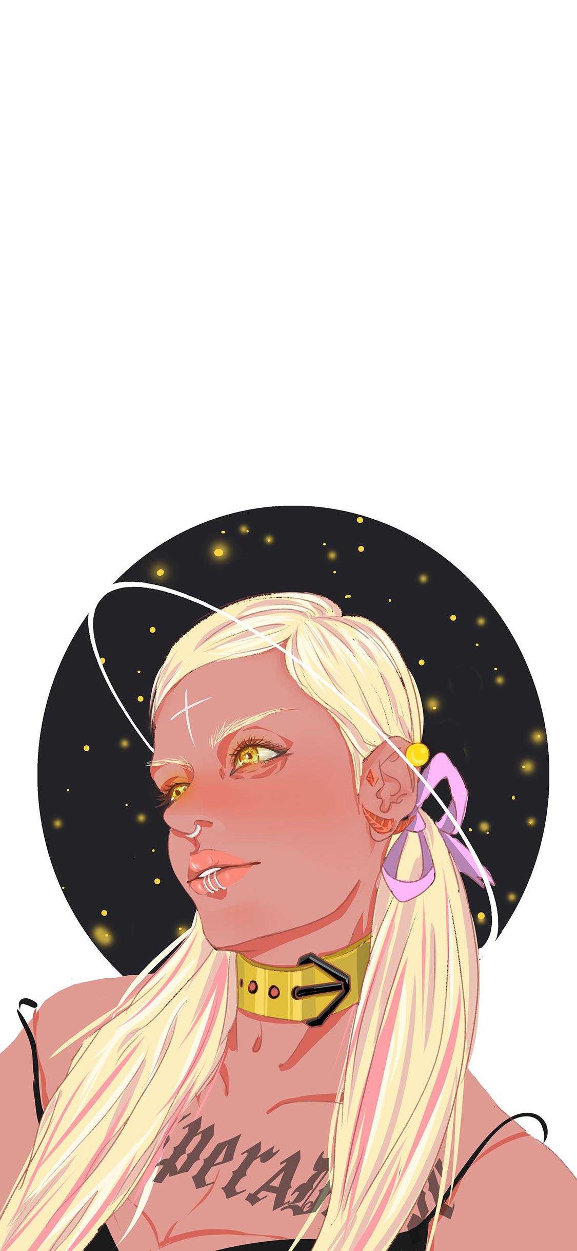 [2436×1125]潮图 女孩 纹身 欧美风 苹果手机动漫壁纸图片