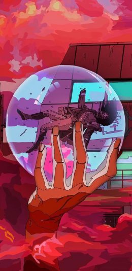 [2436x1125]潮图 插图 水晶球 人物 二次元 苹果手机动漫壁纸图片