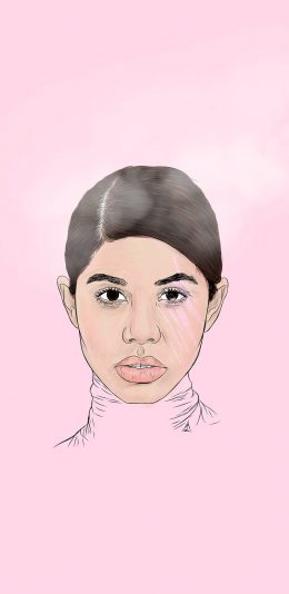 [2436x1125]潮图 粉色 欧美 女孩 苹果手机动漫壁纸图片