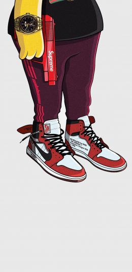 [2436x1125]潮图 辛普森 Nike鞋子 supreme 苹果手机动漫壁纸图片