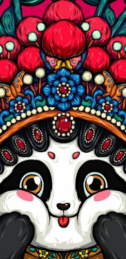 [2436x1125]潮流 品牌 东来也 国潮 脸谱 苹果手机动漫壁纸图片