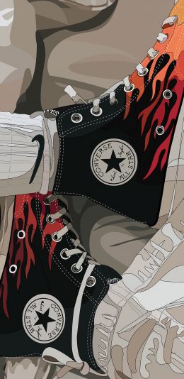 [2436x1125]潮流 品牌 匡威 帆布鞋 苹果手机动漫壁纸图片