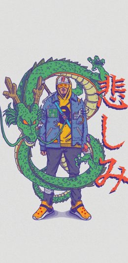 [2436x1125]潮流 插图 青龙 七龙珠 苹果手机动漫壁纸图片