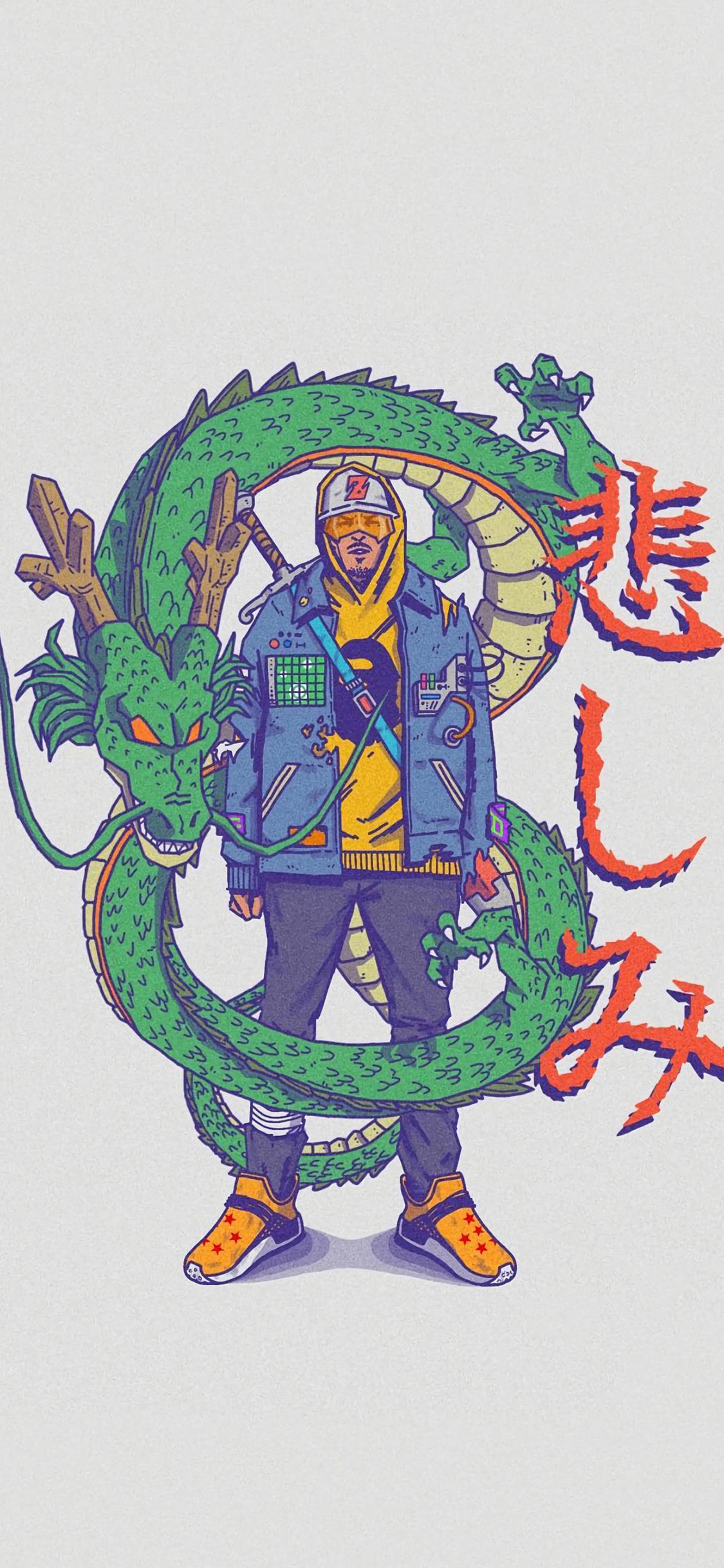 [2436×1125]潮流 插图 青龙 七龙珠 苹果手机动漫壁纸图片