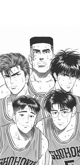 [2436x1125]灌篮高手 日本 漫画 樱木花道 黑白 苹果手机动漫壁纸图片