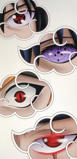 [2436x1125]火影忍者 写轮眼 轮回眼 日漫 苹果手机动漫壁纸图片