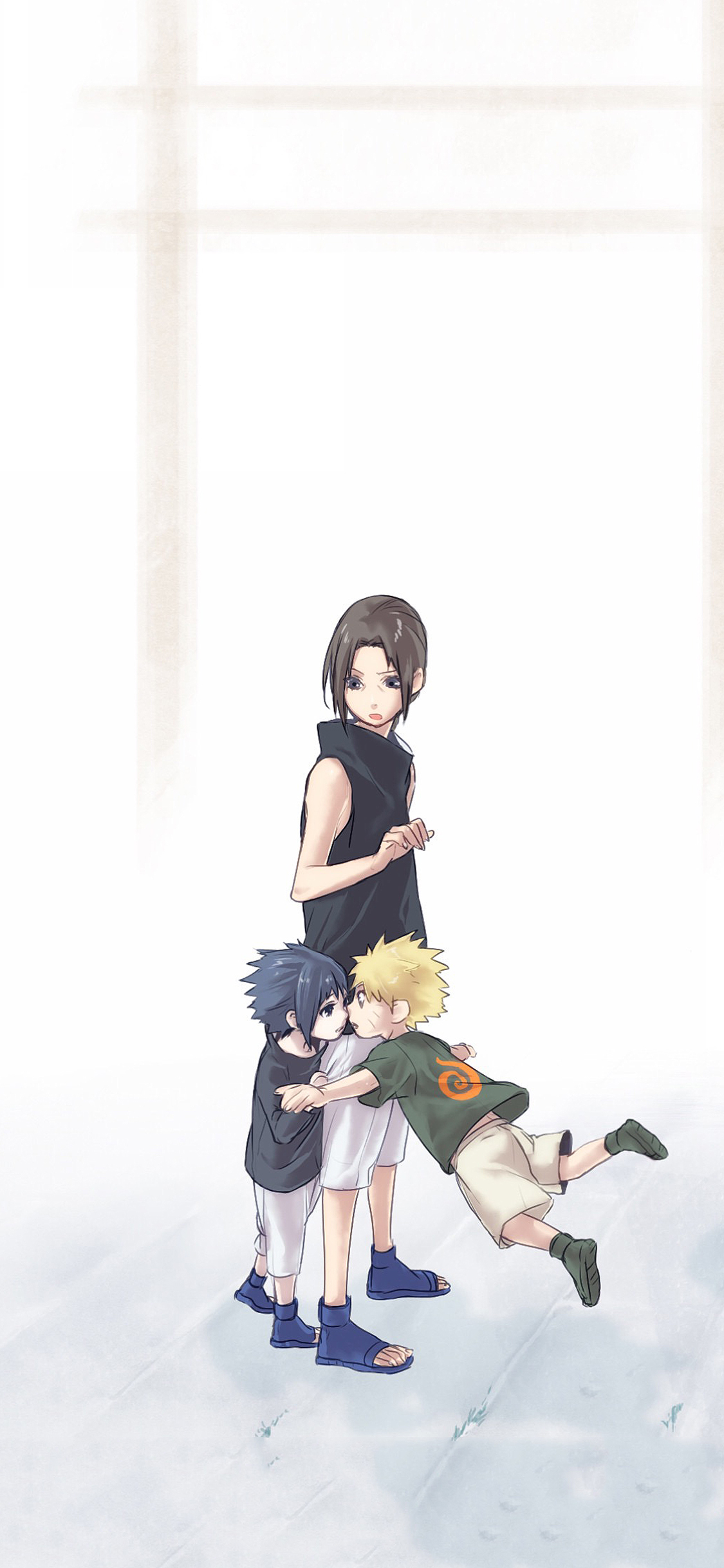 [2436×1125]火影忍者 动画 鸣人 佐助 宇智波鼬 苹果手机动漫壁纸图片