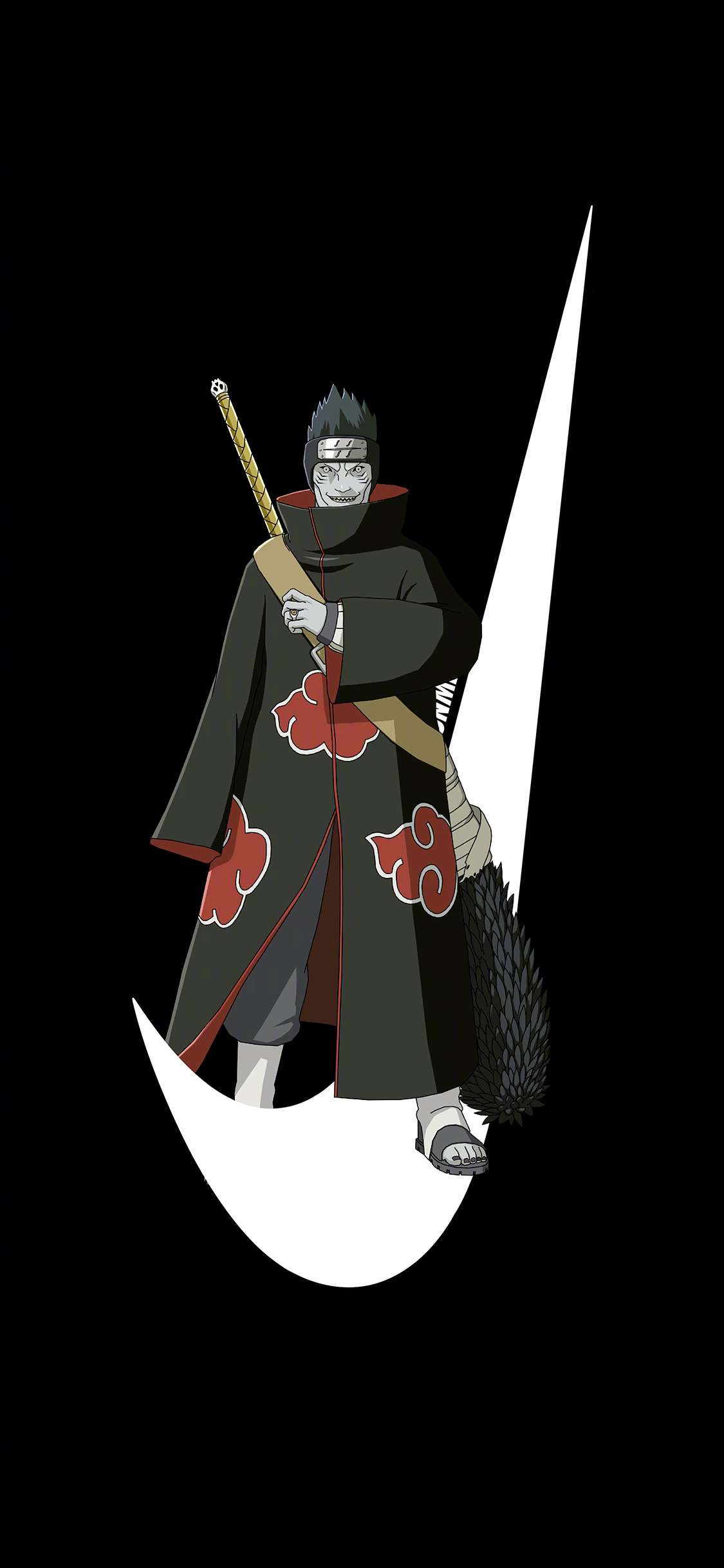 [2436×1125]火影忍者 日本 漫画 干柿鬼鲛 耐克 苹果手机动漫壁纸图片