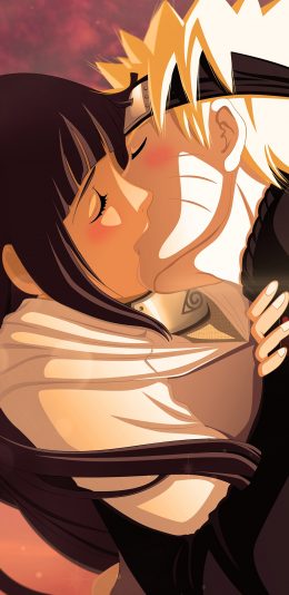 [2436x1125]火影忍者 日本 漫画 漩涡鸣人 亲吻 苹果手机动漫壁纸图片