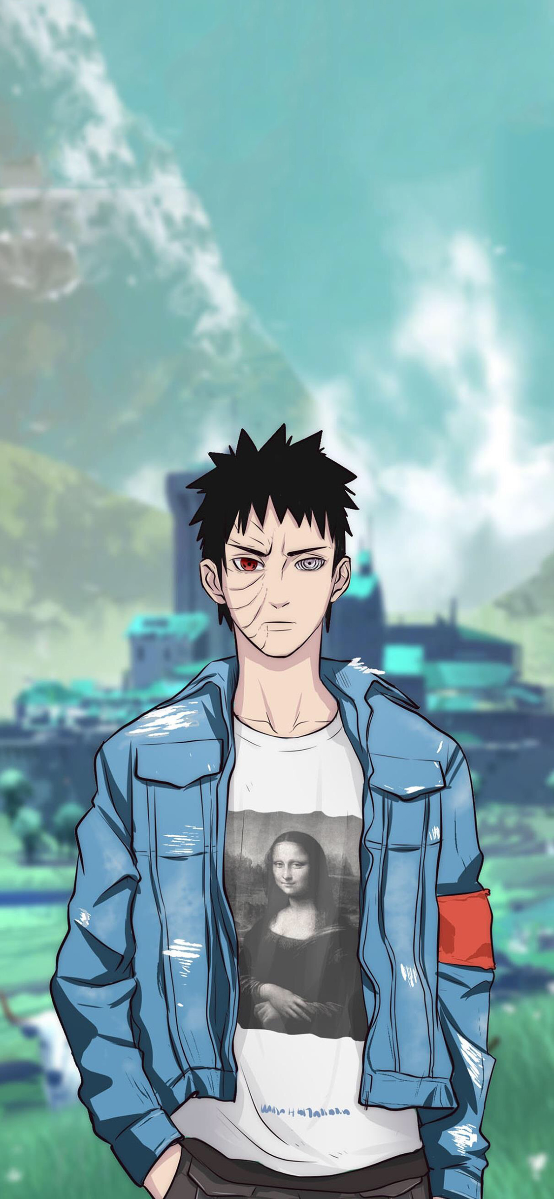 [2436×1125]火影忍者 日本 漫画 潮服 潮流 宇智波带土 苹果手机动漫壁纸图片