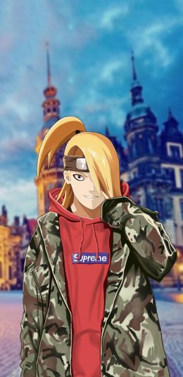 [2436x1125]火影忍者 日本 漫画 潮服 潮流 迪达拉 苹果手机动漫壁纸图片