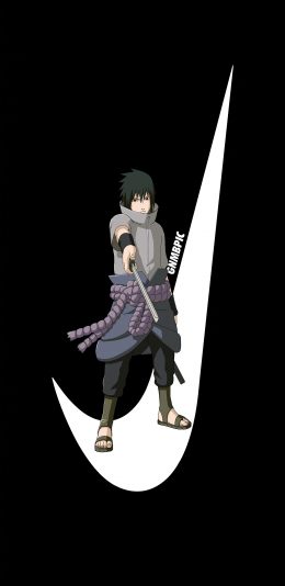 [2436x1125]火影忍者 日本 漫画 耐克 宇智波 佐助 苹果手机动漫壁纸图片