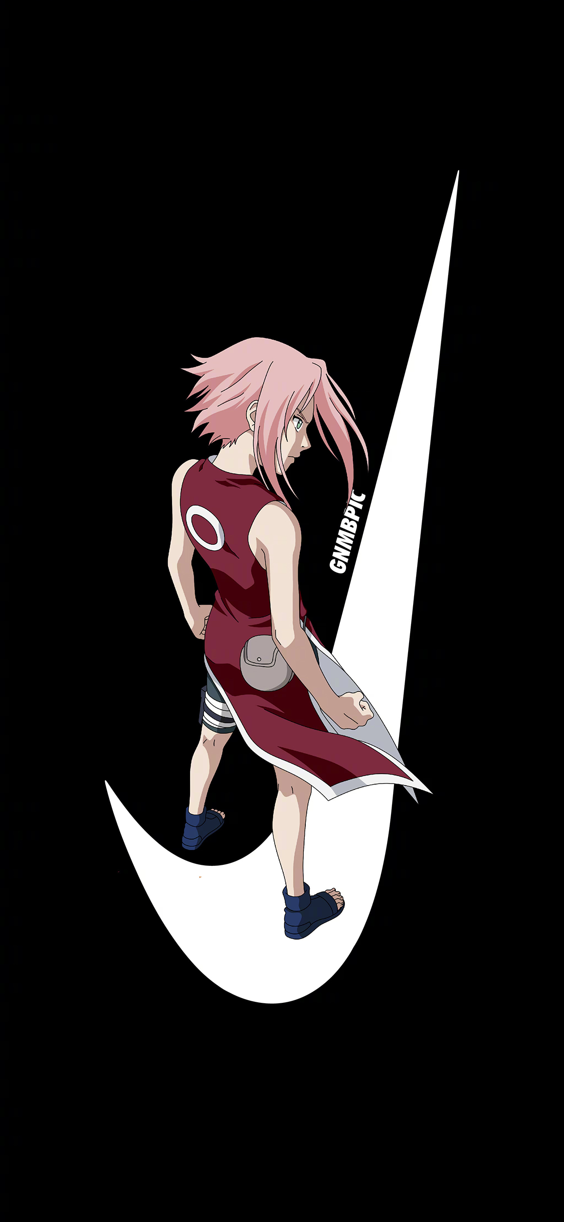 [2436×1125]火影忍者 日本 漫画 耐克 春野樱 苹果手机动漫壁纸图片