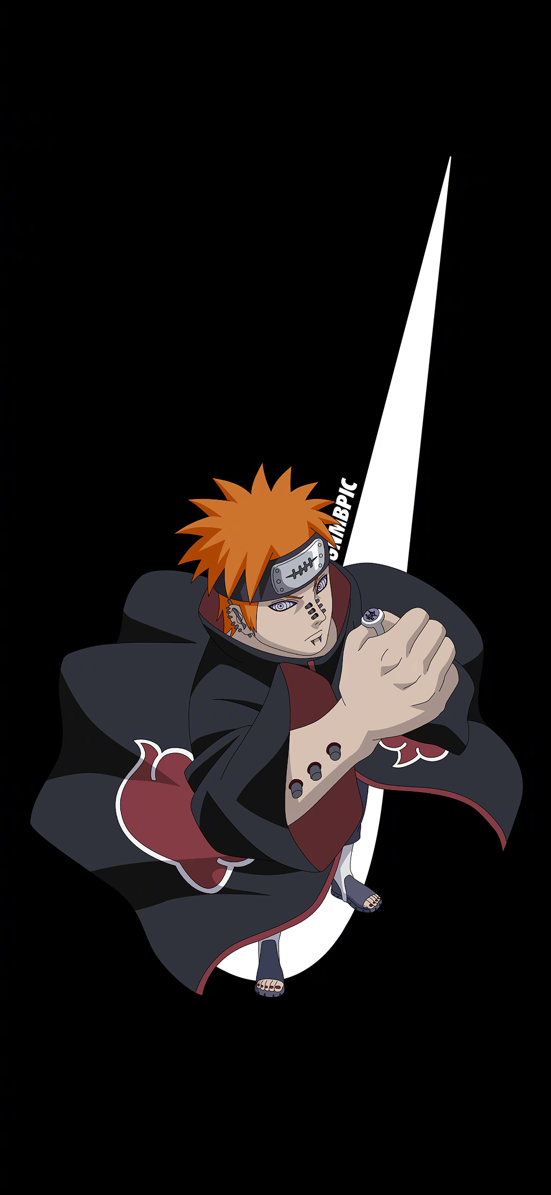 [2436×1125]火影忍者 日本 漫画 耐克 晓组织 佩恩 苹果手机动漫壁纸图片