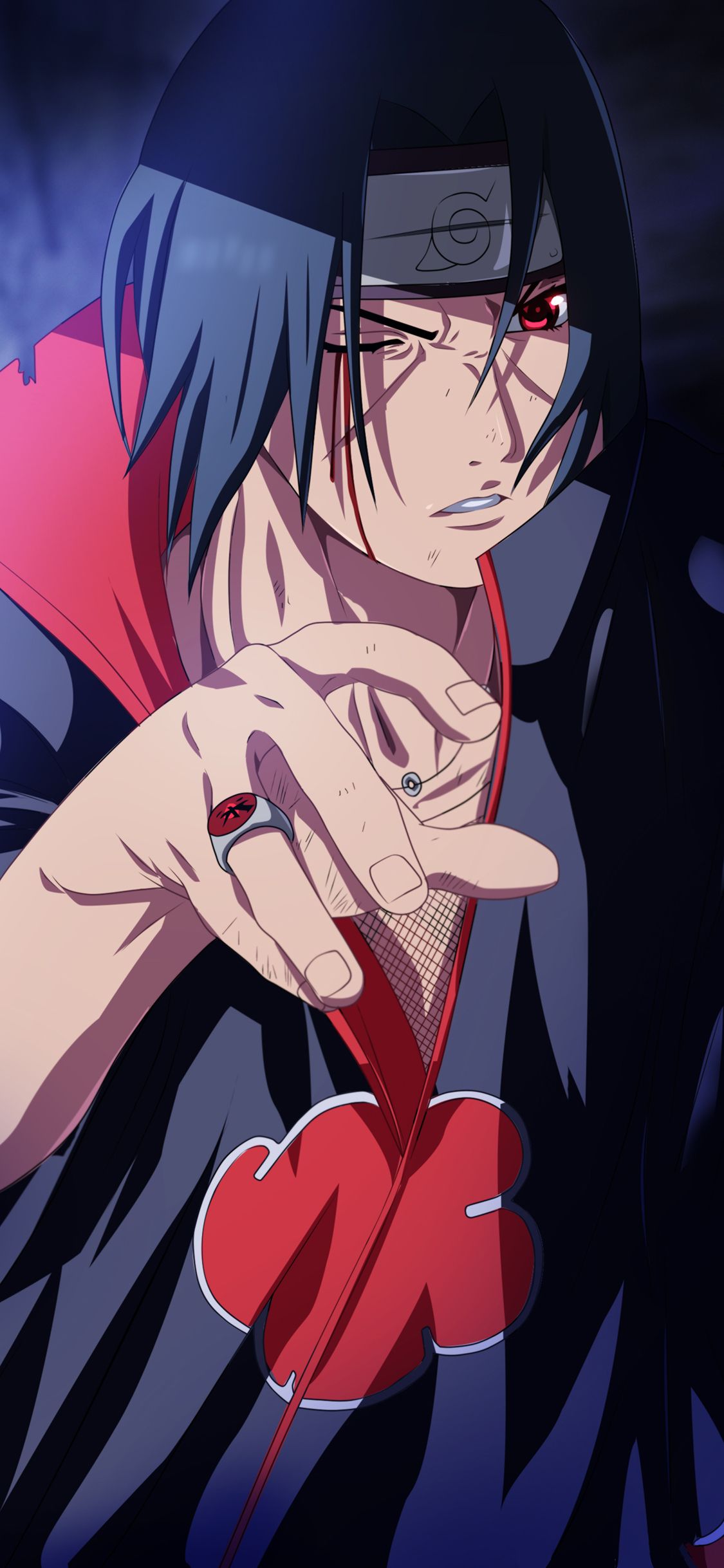 [2436×1125]火影忍者 漫画 日本 宇智波鼬 苹果手机动漫壁纸图片