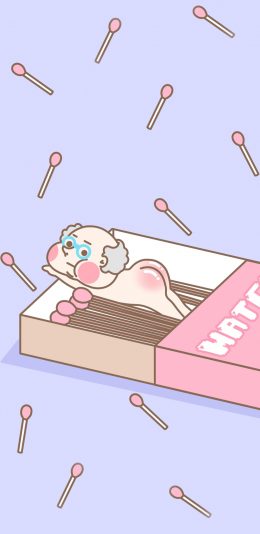 [2436x1125]火柴人 小老头 可爱 屁股 苹果手机动漫壁纸图片