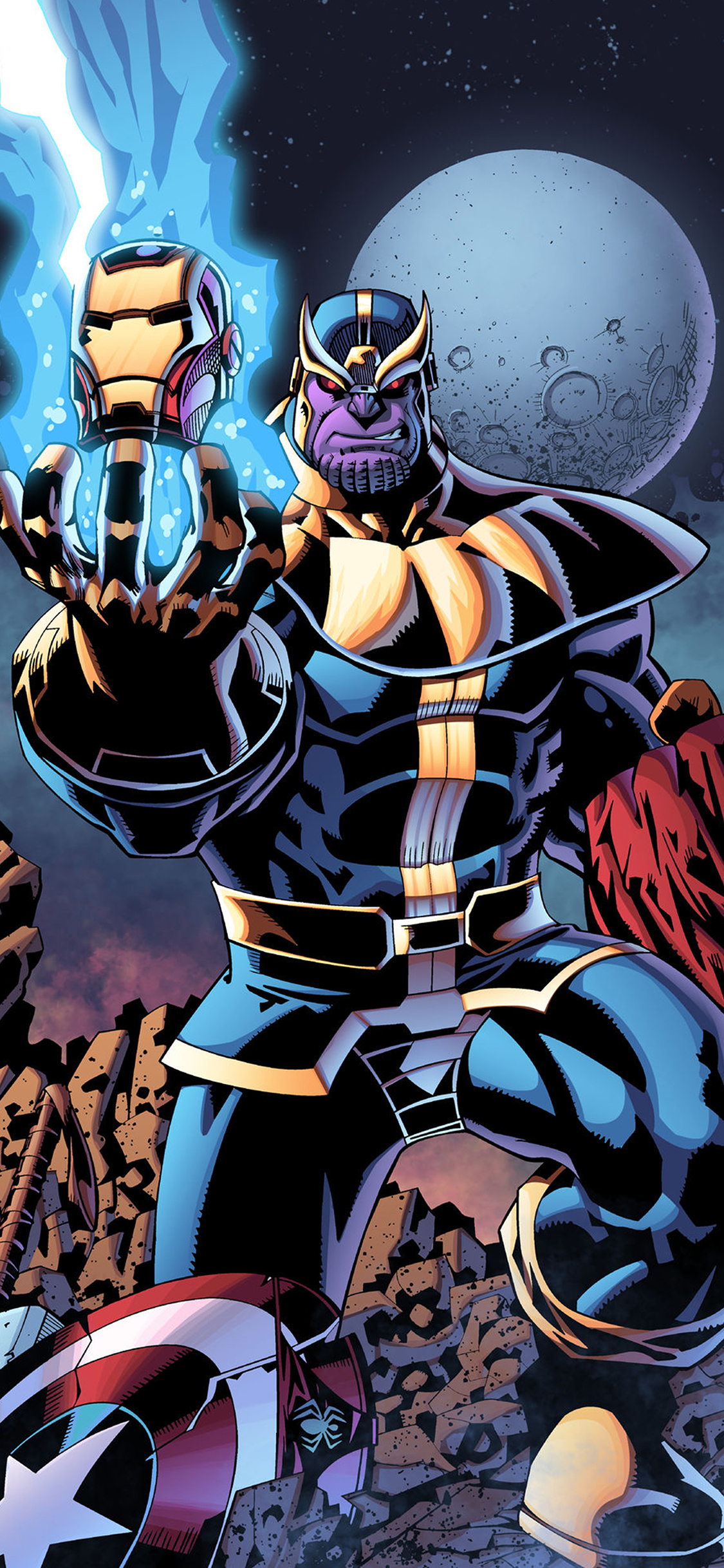 [2436×1125]灭霸 漫威 超级英雄 复仇者联盟 欧美 苹果手机动漫壁纸图片