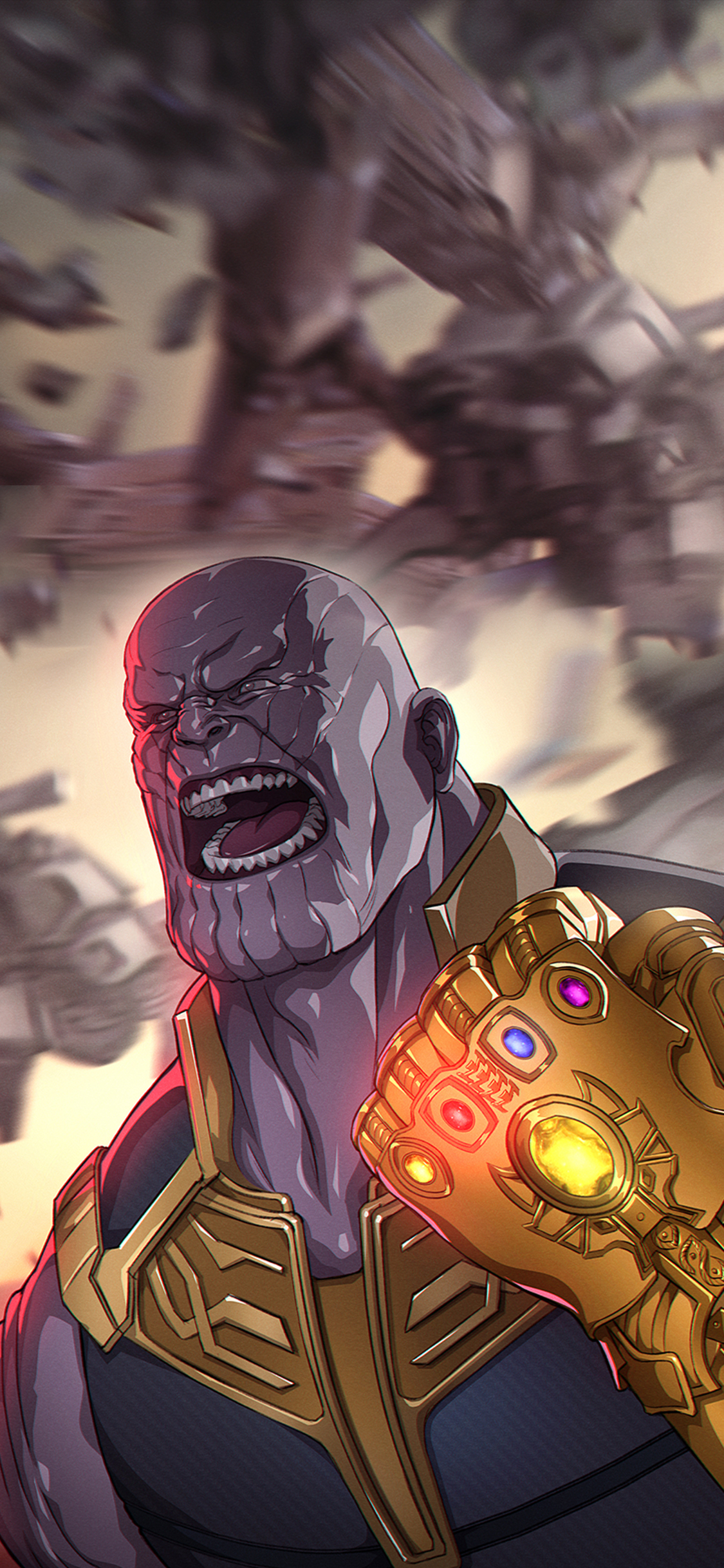 [2436×1125]灭霸 超级英雄 欧美 复仇者联盟 漫威 苹果手机动漫壁纸图片